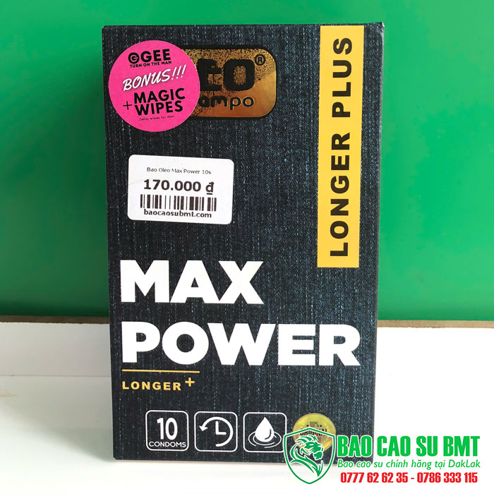 Bao cao su Oleo Max Power 50mm – 500 gai nổi, 7% benzocaine kéo dài | Hộp 10 cái | BMT – Đắk Lắk 1 - Bao cao su BMT - Buôn Ma Thuột - Đắk Lắk Bao cao su Oleo Max Power tại Bmt Buôn Ma Thuột - Đắk Lắk