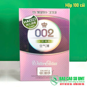 Bao cao su HA 002 gia đình/khách sạn – Hộp 100 cái | Siêu mỏng 0.02mm, nhiều gel | Mua tại Buôn Ma Thuột – Đắk Lắk
